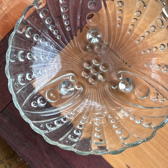 Vintage 8.5x3 " anchor hocking clear glass purple - Picture 5 of 8